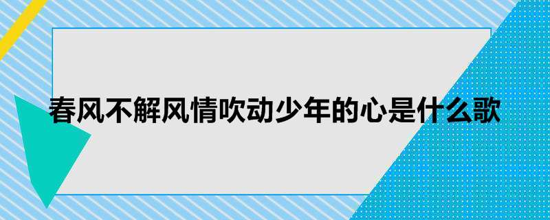 春风不解风情吹动少年的心是什么歌