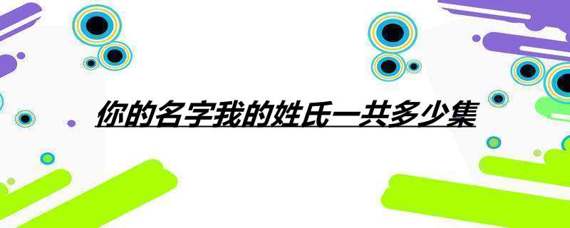 你的名字我的姓氏一共多少集