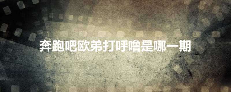 奔跑吧欧弟打呼噜是哪一期