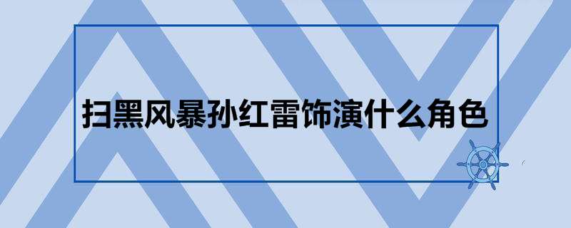 扫黑风暴孙红雷饰演什么角色