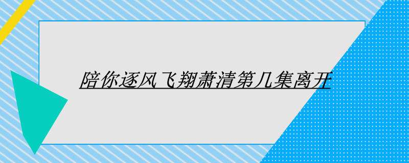 陪你逐风飞翔萧清第几集离开