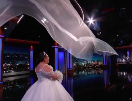 头纱怎么飞到新娘的头上的？婚礼飞纱怎么制作图解